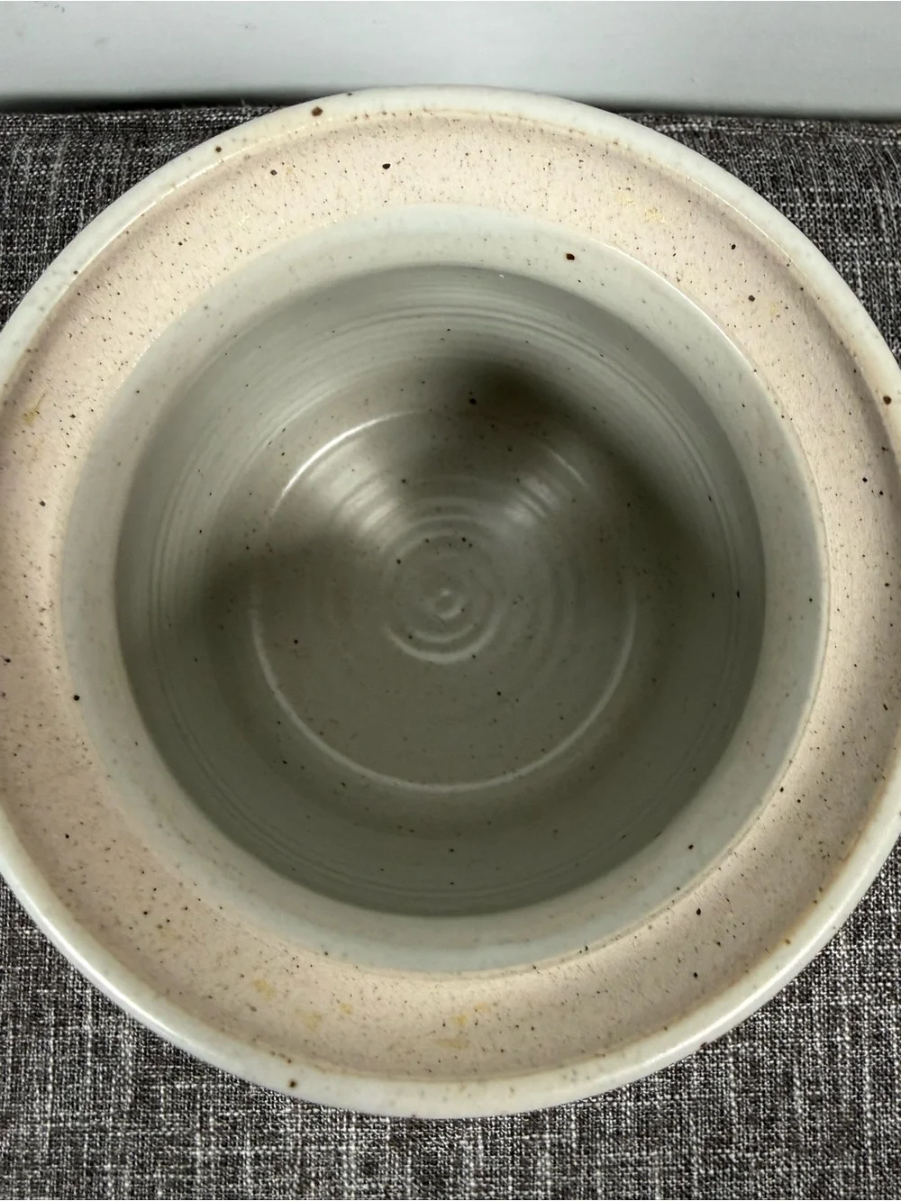 Royce Yoder Pottery Signed Studio Art Stoneware Vase Crock Purple Plum Cream